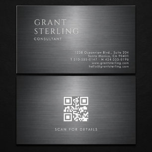 Carte de visite métallique QR Code pour consultant