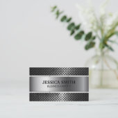 Carte De Visite Metallique | Rivets | Perforations en métal rouill (Debout devant)