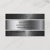 Carte De Visite Metallique | Rivets | Perforations en métal rouill (Dos)