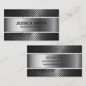 Carte De Visite Metallique | Rivets | Perforations en métal rouill (Devant / Derrière)