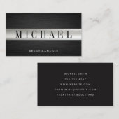 Carte De Visite Métallique | Texture métallique foncée (Devant / Derrière)
