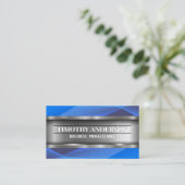 Carte De Visite Metallique | Vagues bleues (Debout devant)
