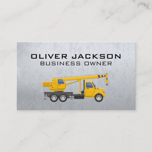 Carte De Visite Metallique | Véhicule de remorquage de constructio (Devant)