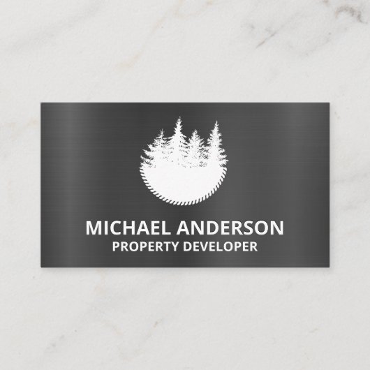 Carte De Visite Metallique | Vie circulaire | Arbres (Devant)