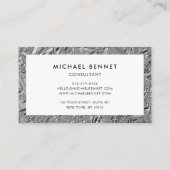 Carte de visite métallisée argent monogramme (Dos)