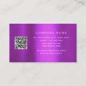 Carte De Visite Metallo Purple Professional QR Code Social Media (Dos)