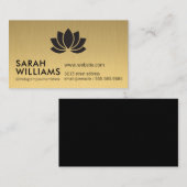 Carte De Visite Métallure d'or professionnel simple avec icône flo (Devant / Derrière)