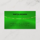 Carte De Visite Métallurgique brillant accent or vert (Dos)
