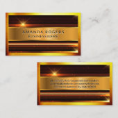 Carte De Visite Métallurgique Or Haute brillance | Métal (Devant / Derrière)