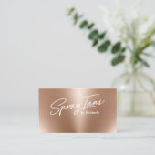 Carte De Visite Métallurie bronze brasage or tans script moderne (Debout devant)