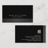 Carte De Visite Métalworker Métal Grille Texture Compétence commer (Devant / Derrière)