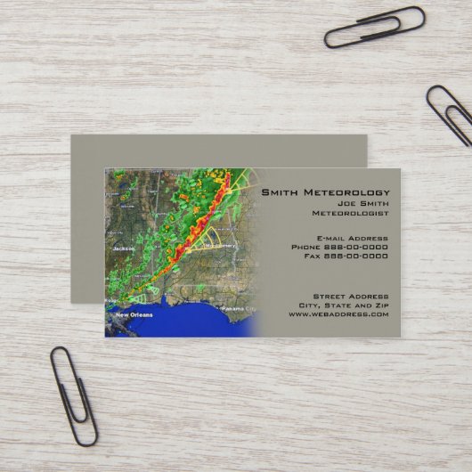 Carte de visite méterologue (Devant/Arrière en situation)