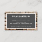 Carte De Visite Métonerie Construction Pierre Mur Pierres (Dos)