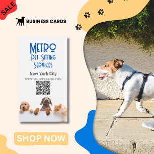 Carte De Visite Metro Animal assis Chien Chat Code QR
