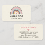 Carte De Visite Mette Enseignant substitut Arc-en-ciel Empreinte d (Devant / Derrière)