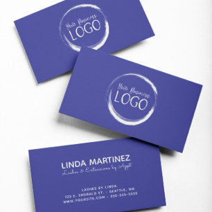 Carte De Visite Mettez Mon Logo Blanc Sur Fond Bleu