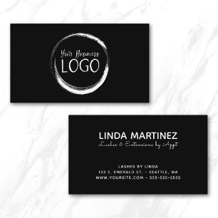 Carte De Visite Mettez mon logo blanc sur fond noir