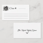 Carte De Visite Meurtre Mystère Dîner Indice (Devant / Derrière)