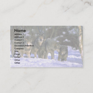 Carte De Visite Meute de loups grise au bord de la forêt neigeuse