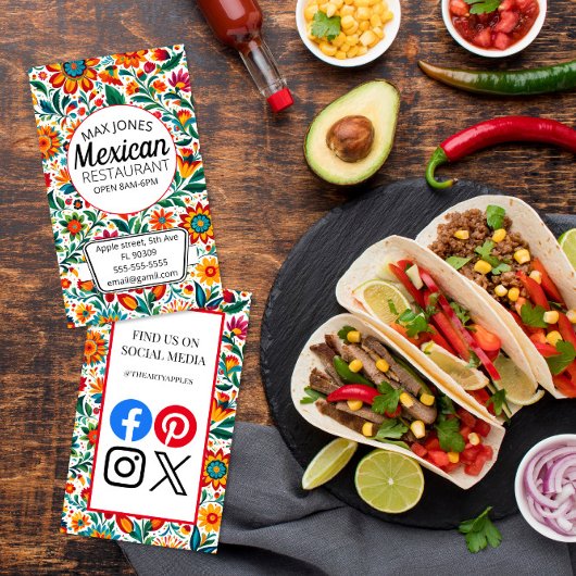 Carte De Visite mexicaine fruits deli marché plier artisanat