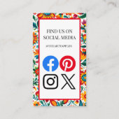 Carte De Visite mexicaine fruits deli marché plier artisanat (Dos)