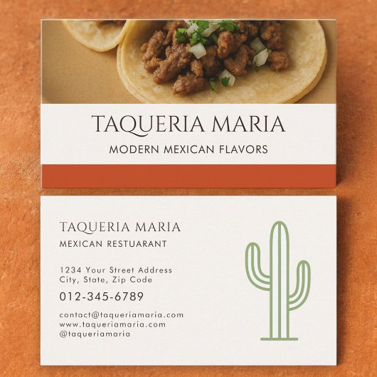 Carte De Visite Mexican Restaurant Photo Catering Service