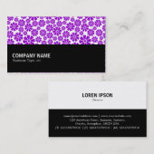 Carte De Visite Mi-chemin - 8 pétales - violet sur blanc (Devant / Derrière)