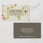 Carte De Visite Mi-Siècle des étoiles modernes 'Chartreuse' (Devant / Derrière)