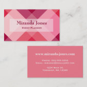 Carte De Visite Mi-siècle mega plaid - rose et vin (Devant / Derrière)