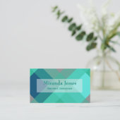 Carte De Visite Mi-siècle mega plaid - turquoise & gris (Debout devant)