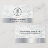 Carte De Visite Mic | Blogueur | Hôte Podcast | Découpe en marbre (Devant / Derrière)