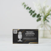 Carte De Visite Mic | Hôte Podcast | Code QR (Debout devant)