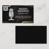 Carte De Visite Mic | Hôte Podcast | Code QR (Devant / Derrière)
