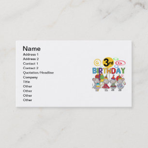 Carte De Visite Mice 3e anniversaire T-shirts et cadeaux