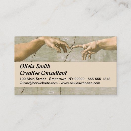 Carte De Visite Michelangelo Création Adam Dieu Art (Devant)