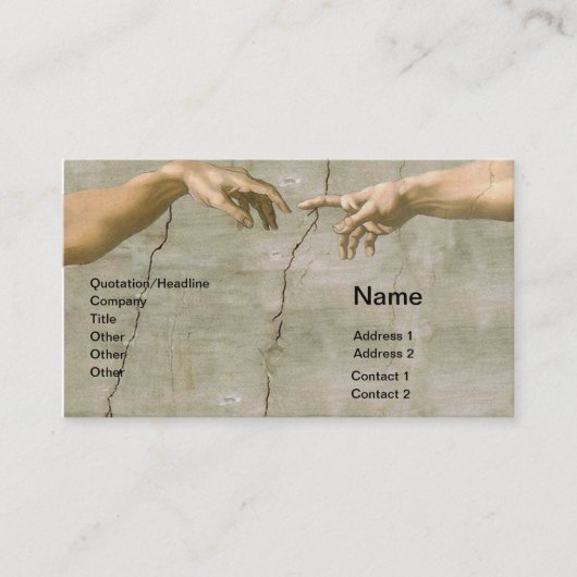 Carte De Visite Michelangelo Création Adam Dieu Art (Devant)