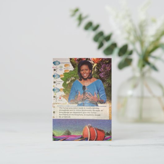 Carte De Visite Michelle Obama Climate Change Biodiversity Quote (Debout devant)