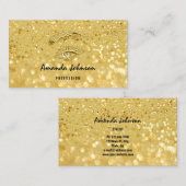 Carte De Visite Micorblading Lash Brows Makeup Logo Gold Glitter (Devant / Derrière)