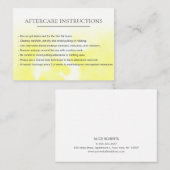 Carte De Visite Microbille d'extension de lash jaune chic (Devant / Derrière)