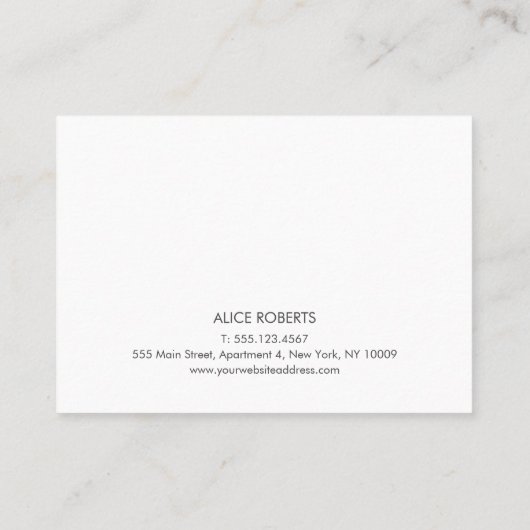 Carte De Visite Microbilles à extension simple à cendre rose (Dos)