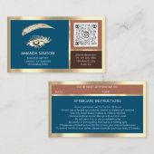 Carte De Visite Microblade Eyelash QR CODE Logo du Rose d'après-so (Devant / Derrière)