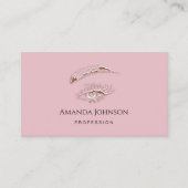 Carte De Visite Microblade Lashes Brows Maquillage Logo Rose rose (Devant)