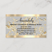 Carte De Visite Microblade Maquillage Eyelash Extension Gold Grey (Dos)