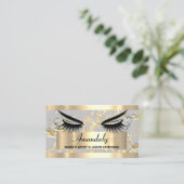 Carte De Visite Microblade Maquillage Eyelash Extension Gold Grey (Debout devant)