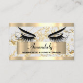 Carte De Visite Microblade Maquillage Eyelash Extension Gold Parti (Devant)