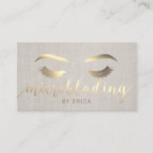 Carte De Visite Microblading Brow Maquillage Artiste Gold Script L (Devant)