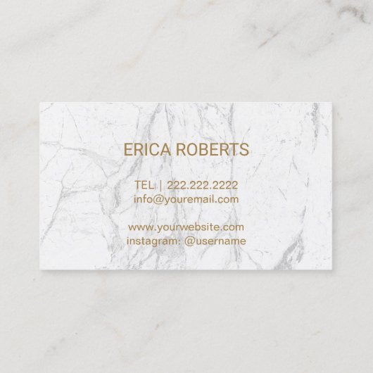 Carte De Visite Microblading Brow maquillage Artiste Gold Script M (Dos)