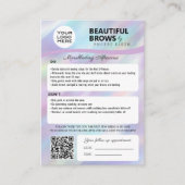 Carte De Visite Microblading Brow post-soins et rendez-vous (Devant)