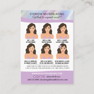 Carte De Visite Microblading Brow post-soins et rendez-vous 
