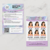Carte De Visite Microblading Brow post-soins et rendez-vous (Devant / Derrière)
